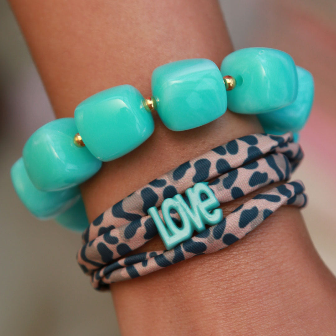 Enkelbandje leopard love - kies je eigen kleur!