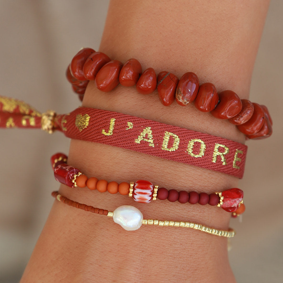 Bracelet miyuki pearl cognac