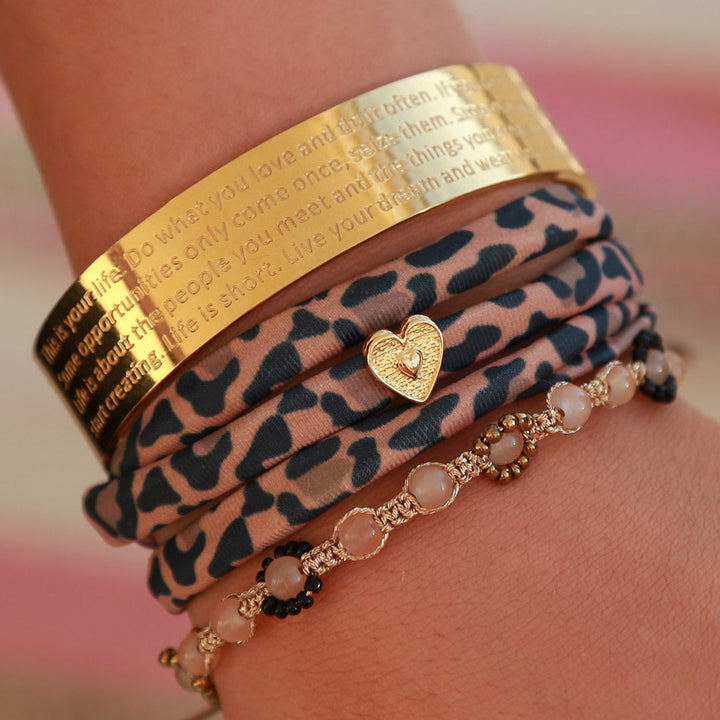 Luipaard armband hart goud
