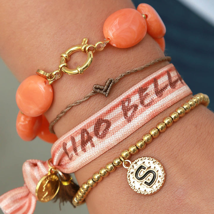 Armband klein hart taupe