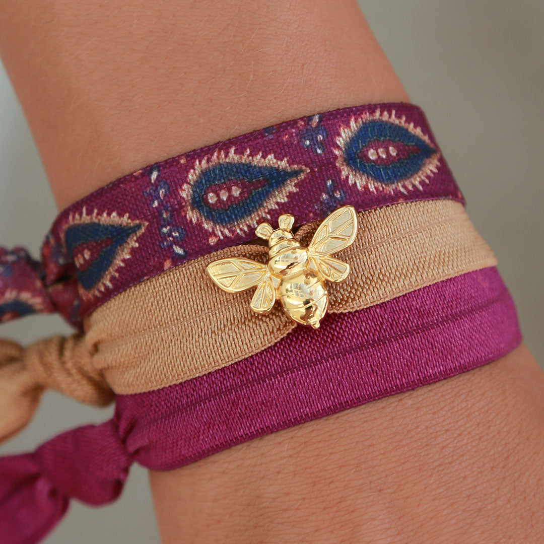 Ibiza elastic bands Burgundy bee