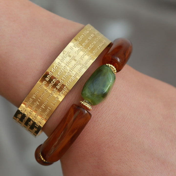 Armband penne rocks tortoise grün