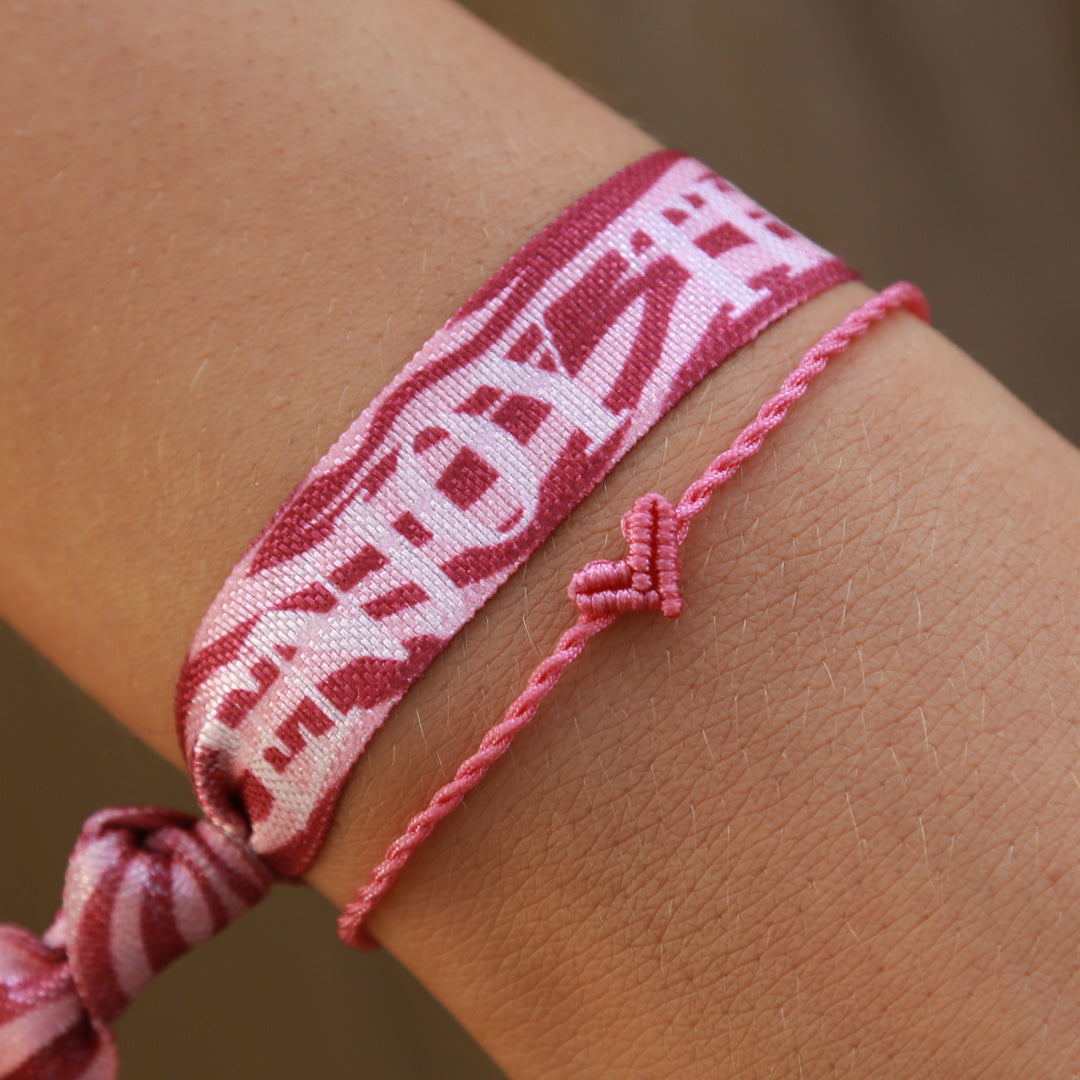 Armband klein hart framboos