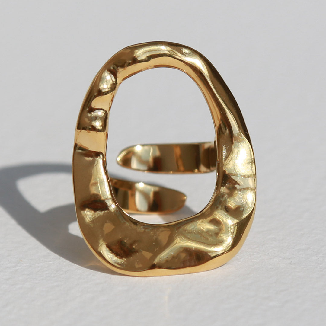 Organic statement gold ring