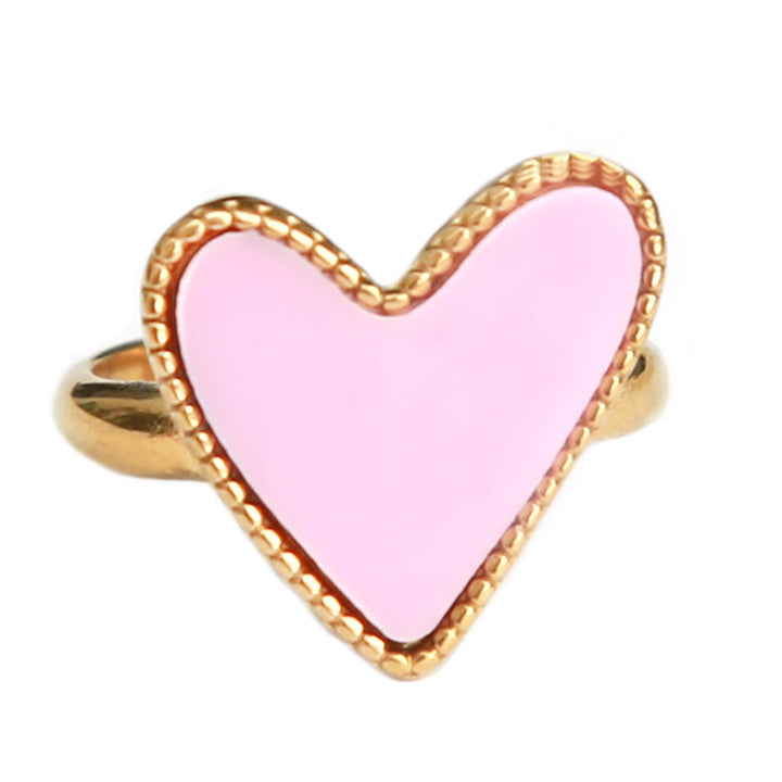 Goldring Punkte Herz rosa