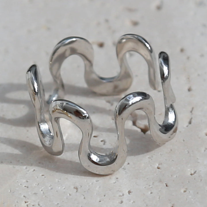 Zilveren ring swirl