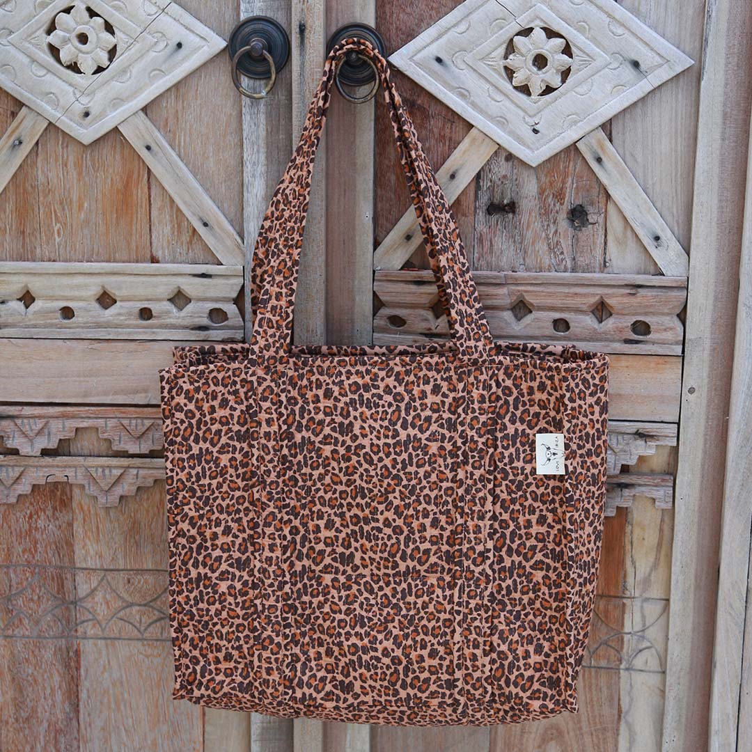 Blockprint shoulder bag leopard