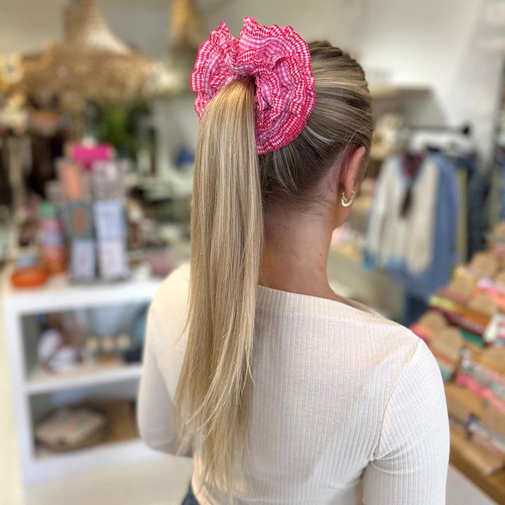Scrunchie ruit roze