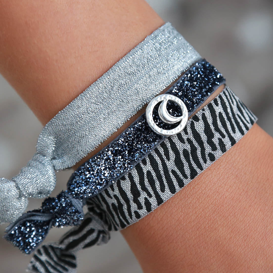 Ibiza elastiekjes zebra glitter