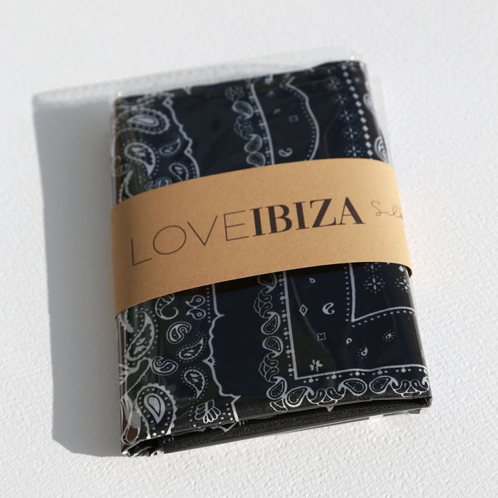 Satijnen bandana sjaal zwart