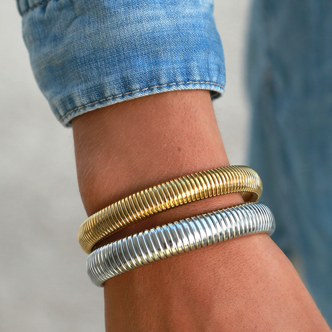 Stretch bangle zilver