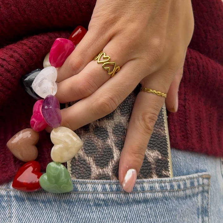 Telefonschnur glasierte Herzen