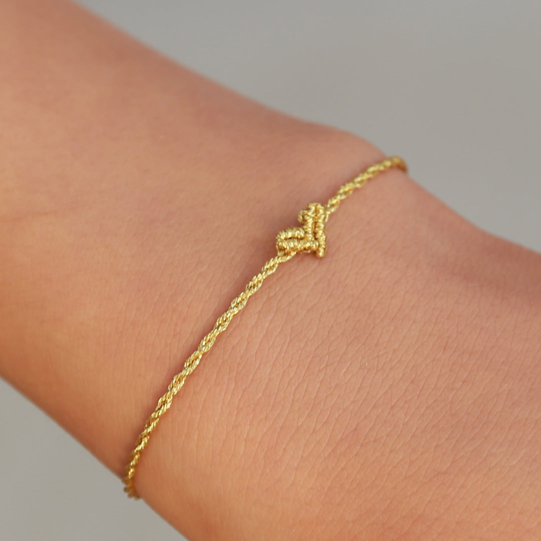 Love Ibiza Herzarmband gedrehtes Gold