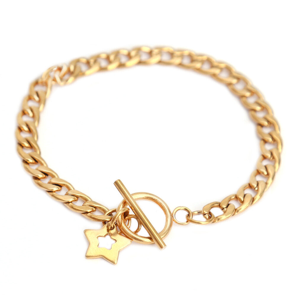 Bracelet chain gold star