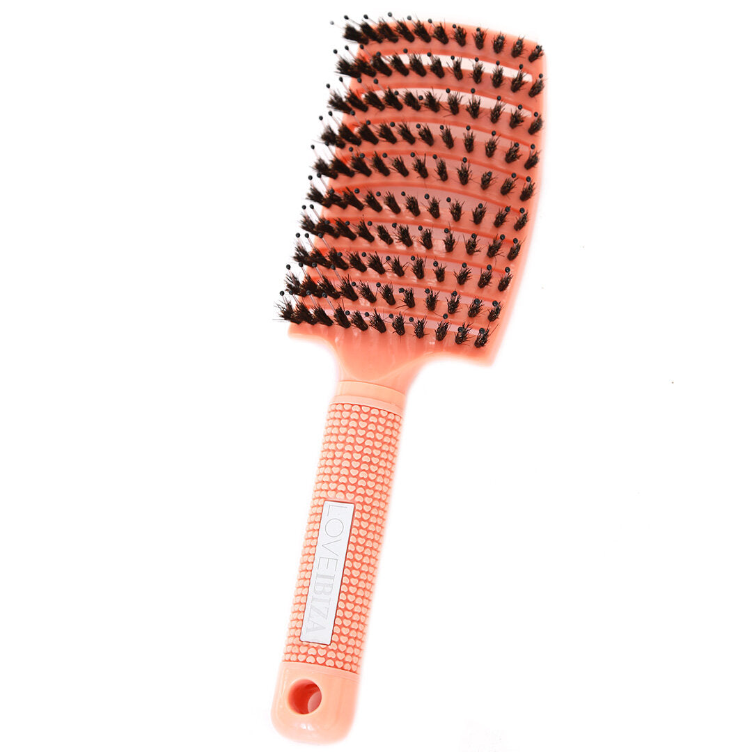 Anti-tangle hair brush peach