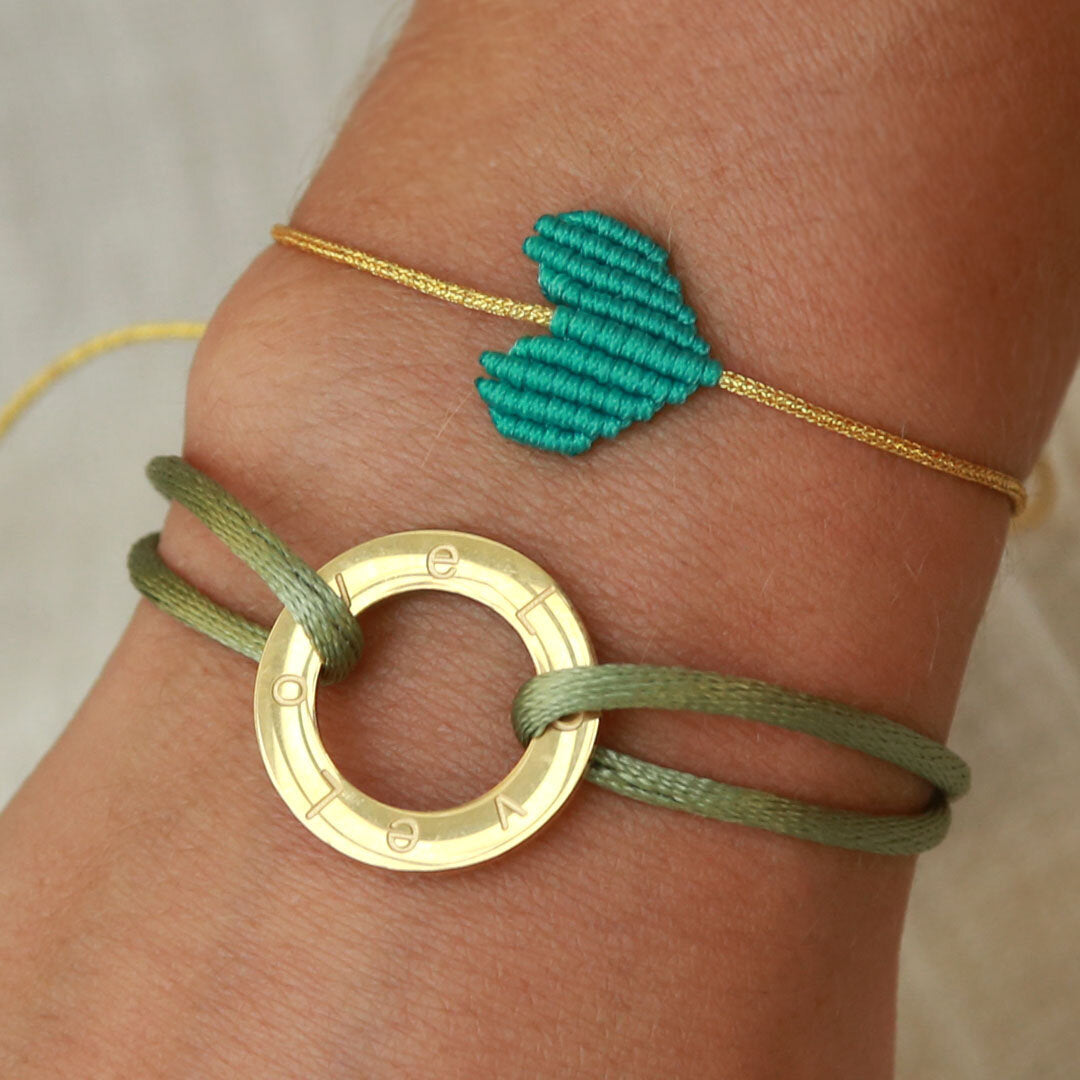Armband Kreis Liebe Olive